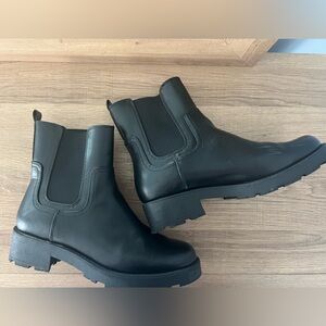 Black Leather Ankle Boots